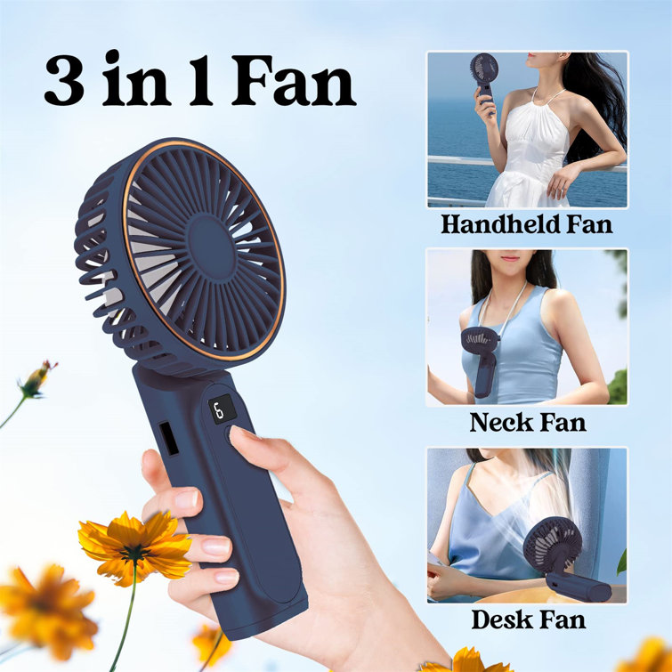 NOVALOUS Mini Portable Personal Fan With Lanyard 6 Speeds Adjustable
